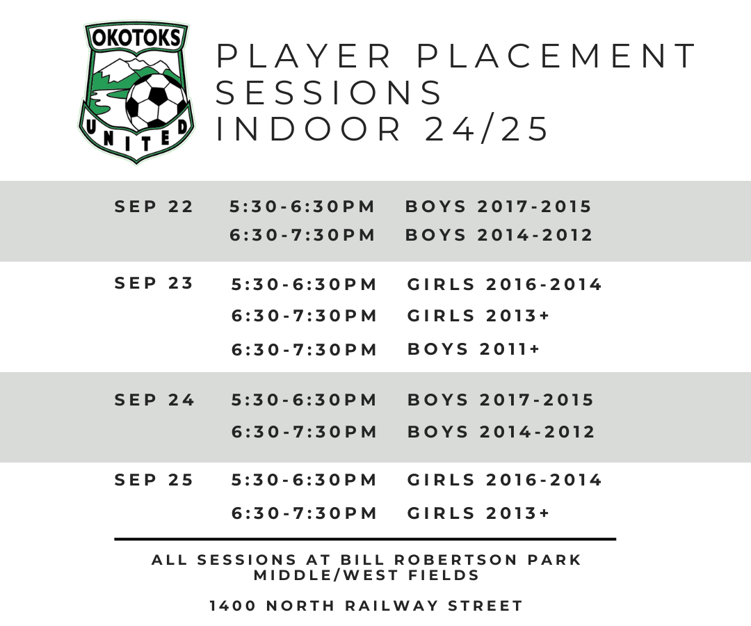 INDOOR 2025-26 PLAYER PLACEMENT SESSIONS COMPETITIVE PROGRAM
